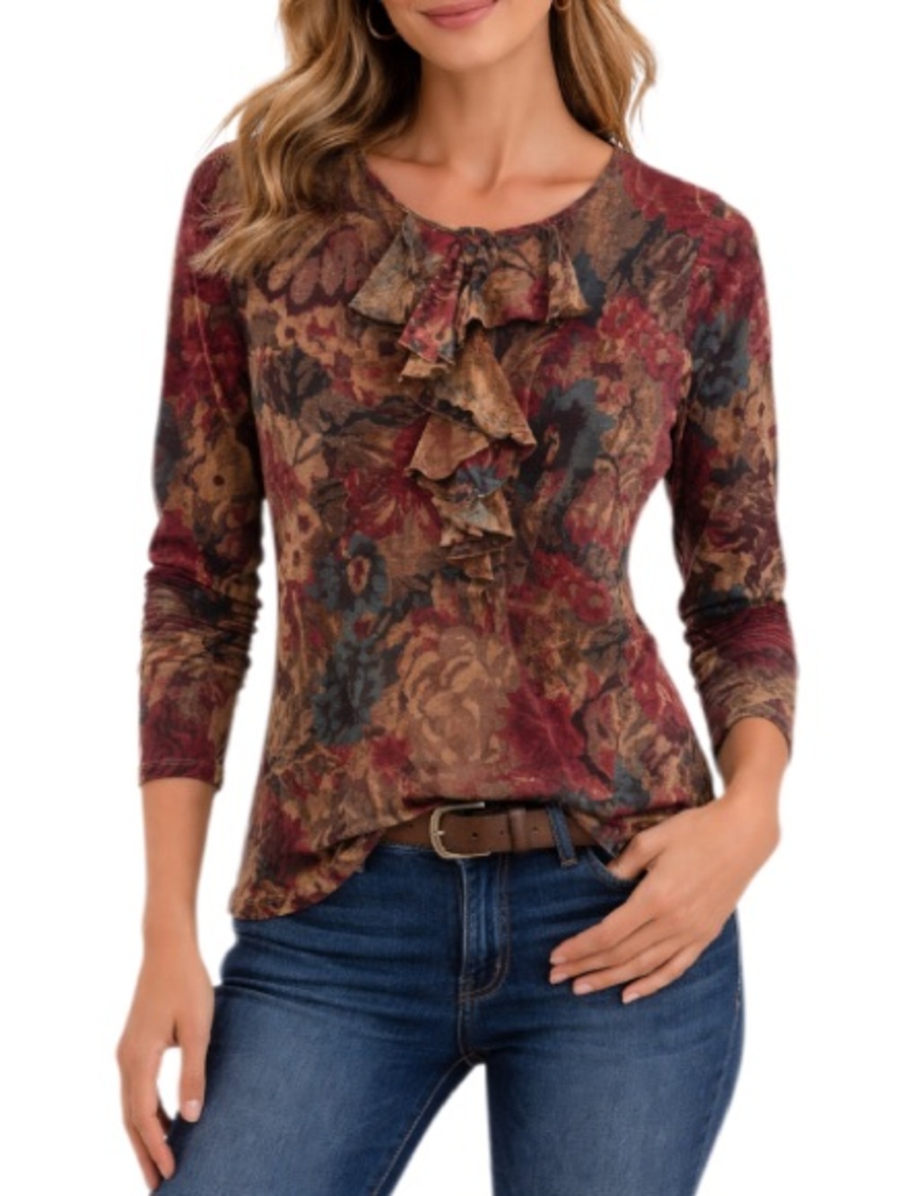 Lauren Ralph Lauren Cotton Ruffle Top